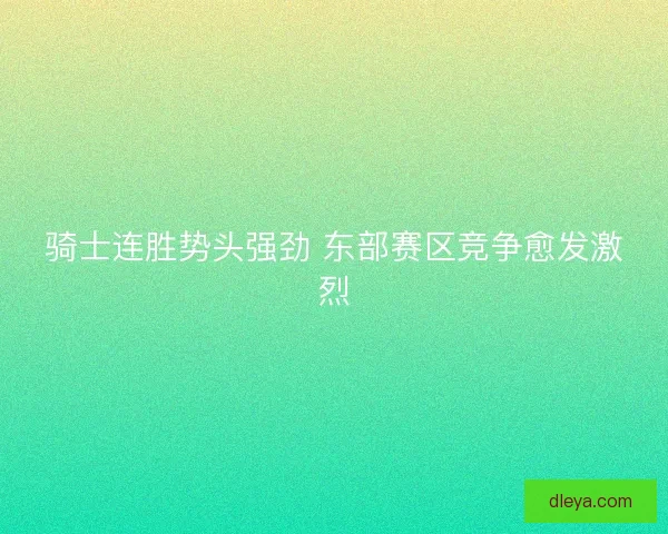 骑士连胜势头强劲 东部赛区竞争愈发激烈